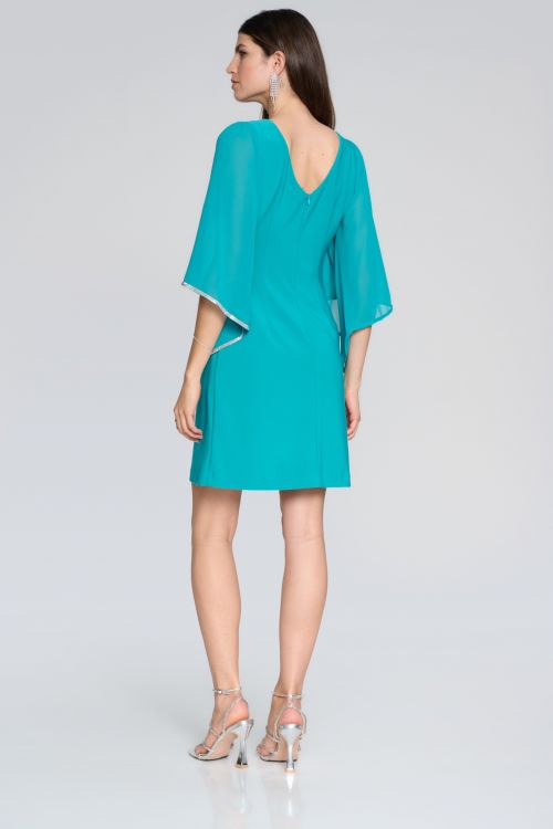 Joseph Ribkoff Ocean Blue Dress with Chiffon Sleeves Style 241709