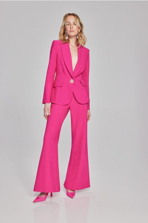 Joseph Ribkoff Shocking Pink Lux Twill Flared Pants Style 241738