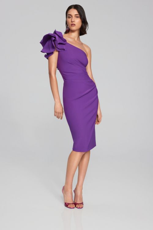 Joseph Ribkoff Majesty One-Shoulder Sheath Dress Style 241755