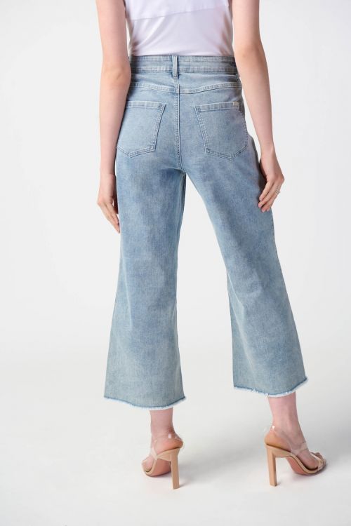 Joseph Ribkoff Light Blue Culotte Jeans With Embellished Front Seam Style 241903