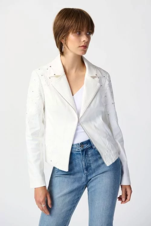 Joseph Ribkoff Vanilla Faux Suede Jacket Style 241904