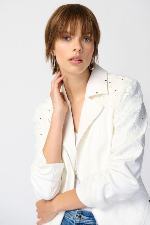 Joseph Ribkoff Vanilla Faux Suede Jacket Style 241904