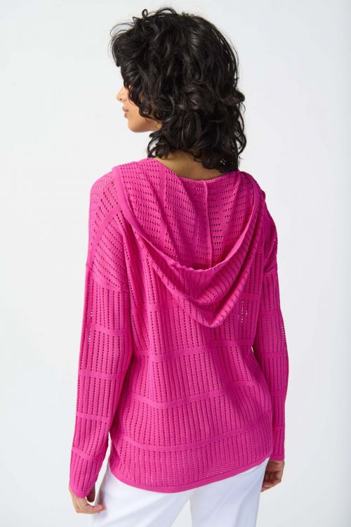 Joseph Ribkoff Ultra Pink Hooded Sweater Style 241923