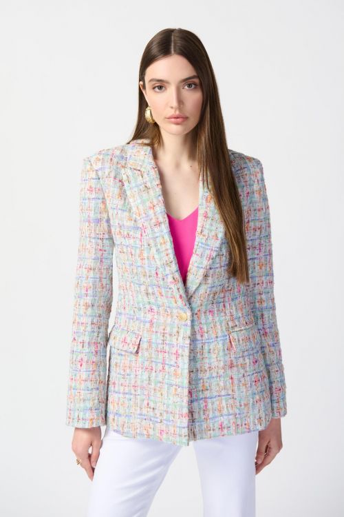 Joseph Ribkoff Multicolor Bouclé Fitted Blazer Style 241927