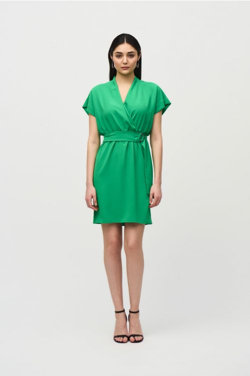 Joseph Ribkoff Island Green Belted Wrap Dress Style 242013