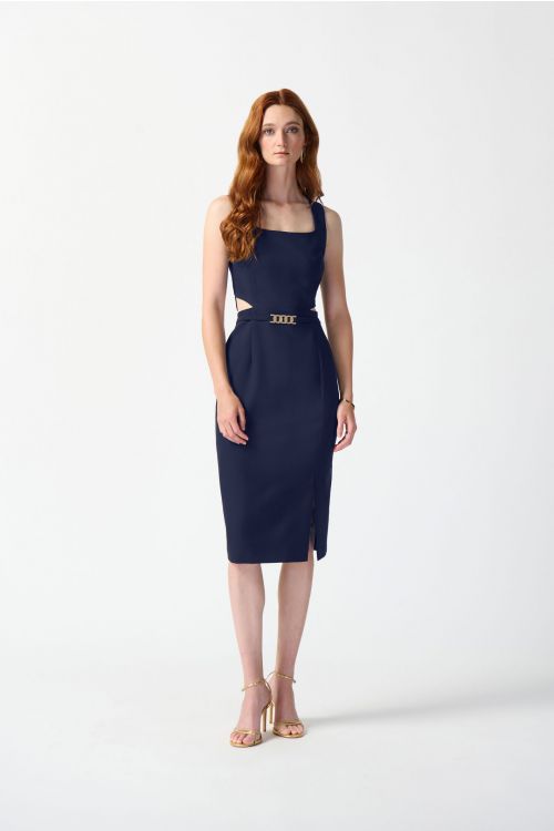 Joseph Ribkoff Black Lux Twill Sheath Dress Style 242101