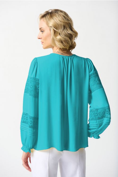 Joseph Ribkoff Seaview Georgette Puff Sleeve Top Style 242124