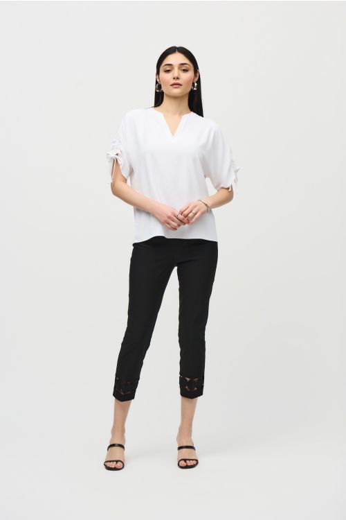 Joseph Ribkoff Black Cropped Pull-On Pants Style 242131