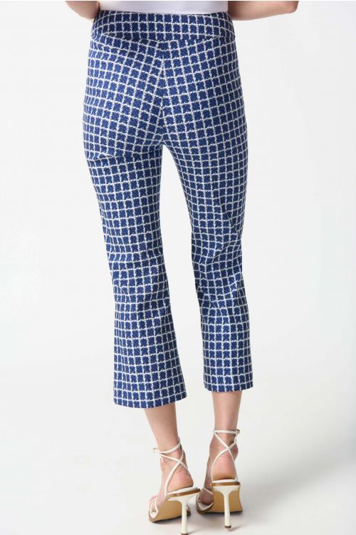 
Joseph Ribkoff White/Blue Geometric Print Flare Pants Style 242137
