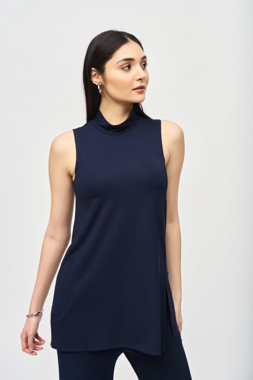 Joseph Ribkoff Midnight Blue Bamboo Jersey Sleeveless Tunic Style 242182