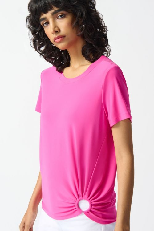 Joseph Ribkoff Ultra Pink Front Drape Top Style 242199