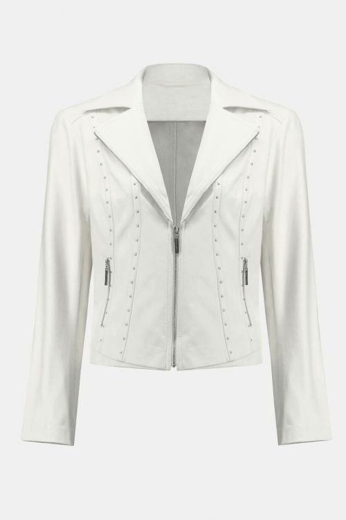 Joseph Ribkoff Vanilla Foiled Suede Fitted Jacket Style 242908