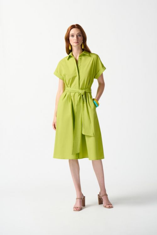 Joseph Ribkoff Key lime Fit and Flare Shirt Dress Style 242914