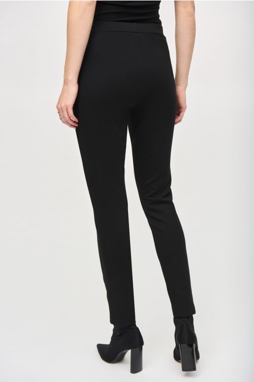 Joseph Ribkoff Black Heavy Knit And Leatherette Leggings Style 243041