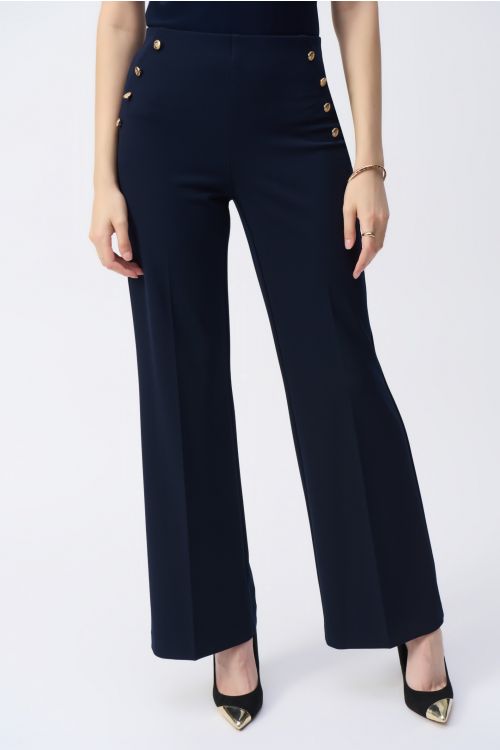 Joseph Ribkoff Midnight Blue Wide-Leg Pull-On Pants Style 243046