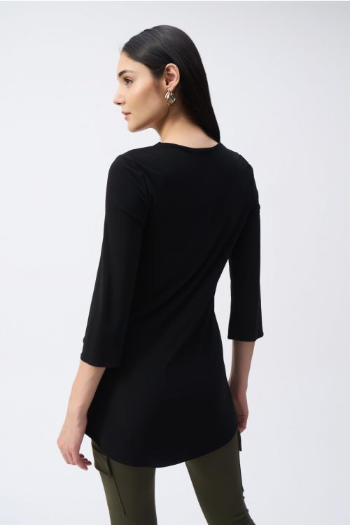 Joseph Ribkoff Black Flared V-Neck Tunic Style 243122