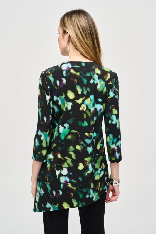 Joseph Ribkoff Black/Multi Abstract Print Tunic Style 243134