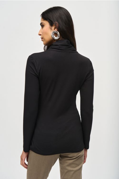 Joseph Ribkoff Black Jersey Knit Fitted Top Style 243148