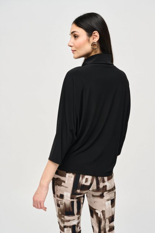 Joseph Ribkoff Black Boxy Top With Eyelets Style 243159