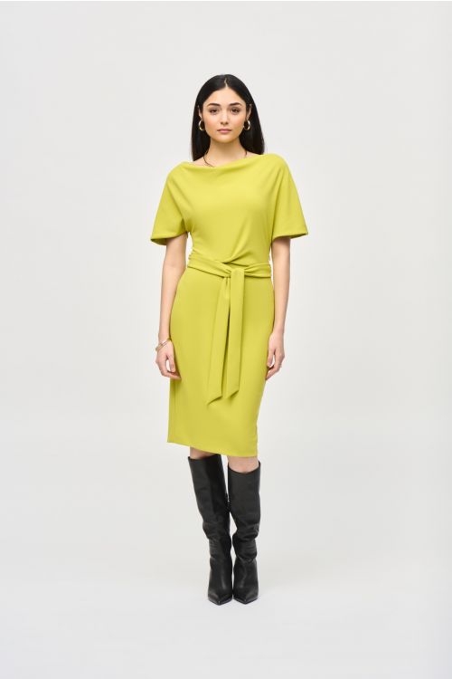 Joseph Ribkoff Wasabi Belted Sheath Dress Style 243233