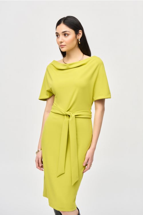 Joseph Ribkoff Wasabi Belted Sheath Dress Style 243233