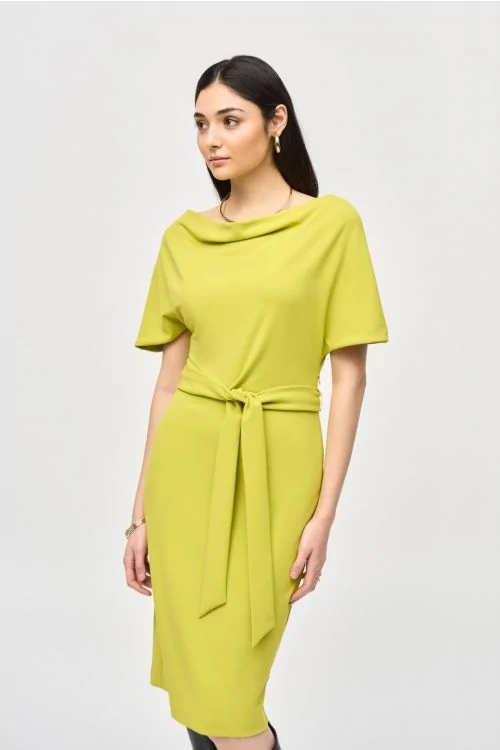 Joseph Ribkoff Wasabi Belted Sheath Dress Style 243233