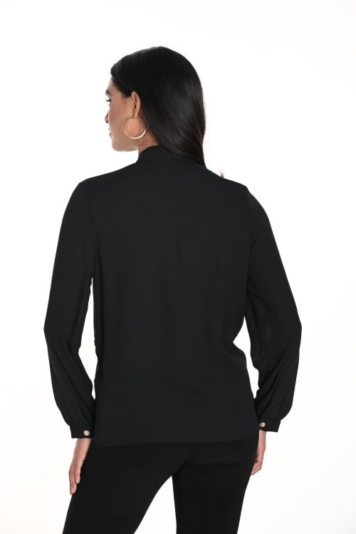 Frank Lyman Black Button-Down Blouse Style 243454U