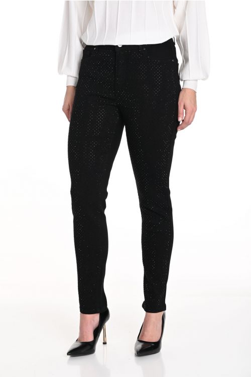 Frank Lyman Black Denim Jean Pants with Rhinestones Style 243460U