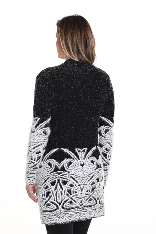 Frank Lyman Black/Off-White Knit Cardigan Style 243512U