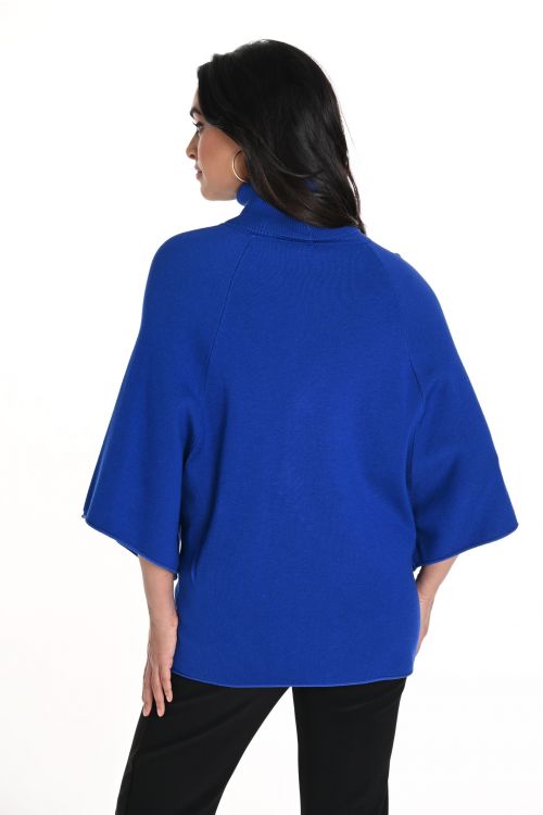 Frank Lyman Royal Blue Short-Sleeve Turtleneck Top Style 243515U