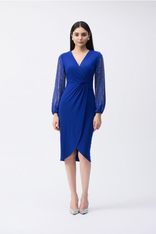 Joseph Ribkoff Royal Sapphire Wrap Dress Style 243726