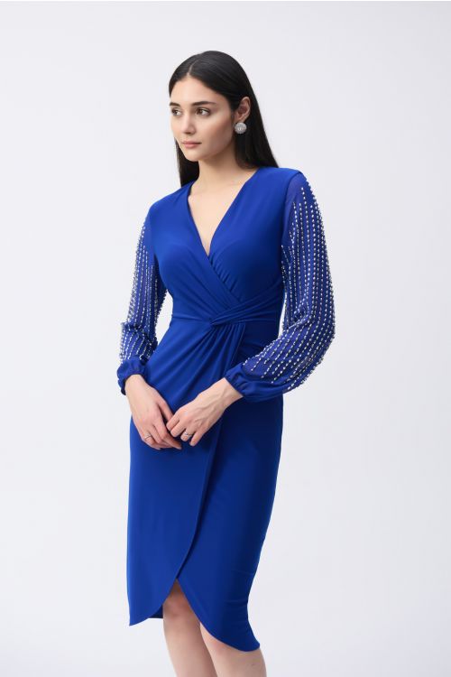 Joseph Ribkoff Royal Sapphire Wrap Dress Style 243726