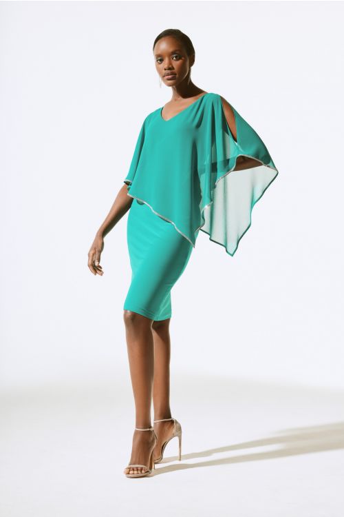 Joseph Ribkoff Jade Stone Poncho Dress Style 243797