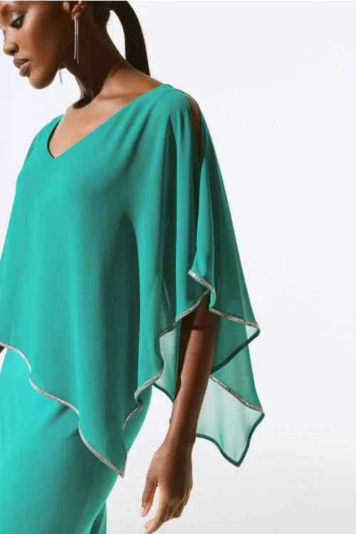 Joseph Ribkoff Jade Stone Poncho Dress Style 243797