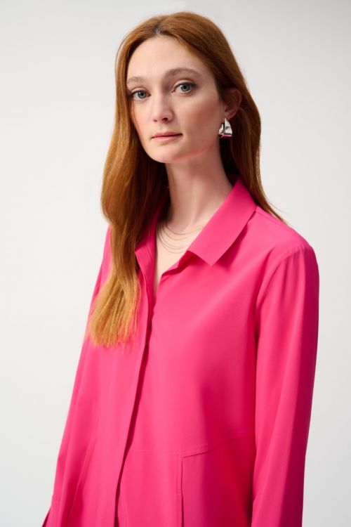 Joseph Ribkoff Geranium Button-Down Blouse With Pockets Style 243958