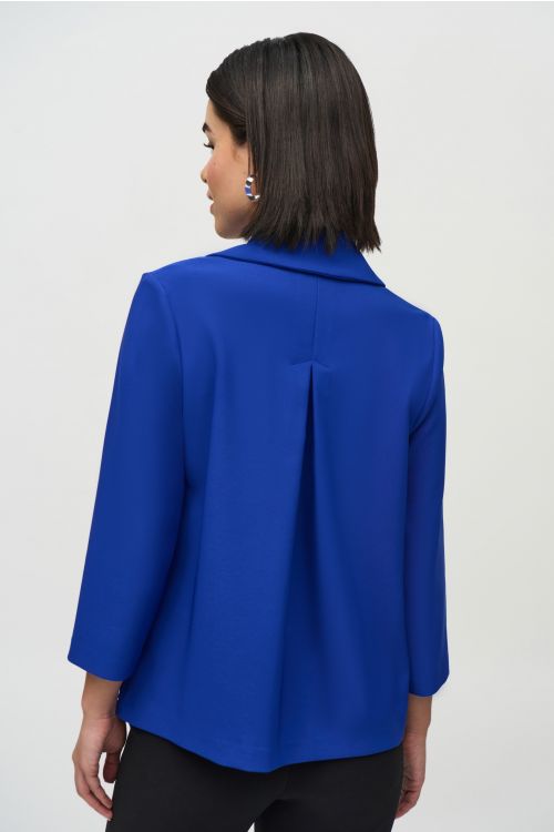 Joseph Ribkoff Royal Sapphire Pleated Trapeze Jacket Style 244011