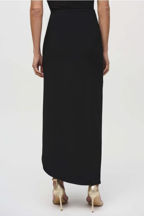 Joseph Ribkoff Black Asymmetrical Pull-on Skirt Style 244091