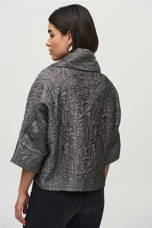 Joseph Ribkoff Pewter Textured Boxy Jacket Style 244204