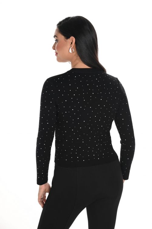 Frank Lyman Black/Silver Cardigan with Rhinestones Style 244611U