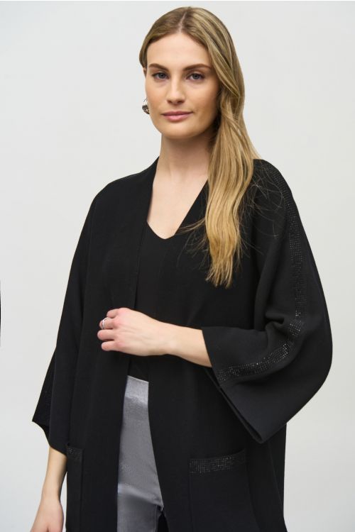 Joseph Ribkoff Black Kimono Sleeve Cover-up Style 244911