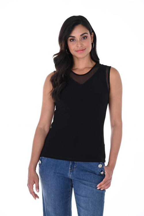 Frank Lyman Black Sleeveless Top Style 246031