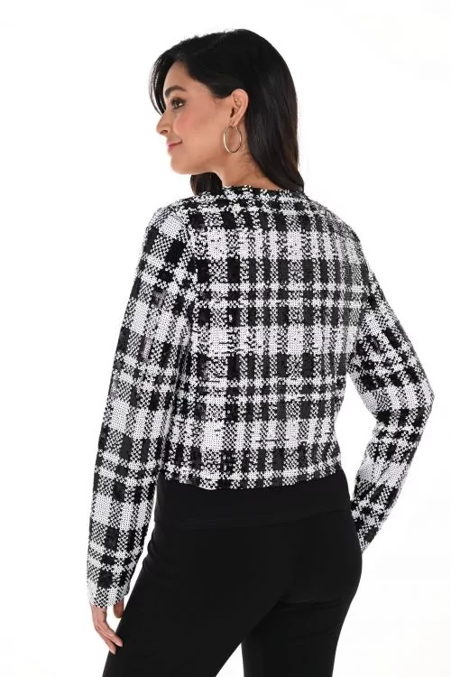 Frank Lyman Black/White Sequin Jacket Style 246239U