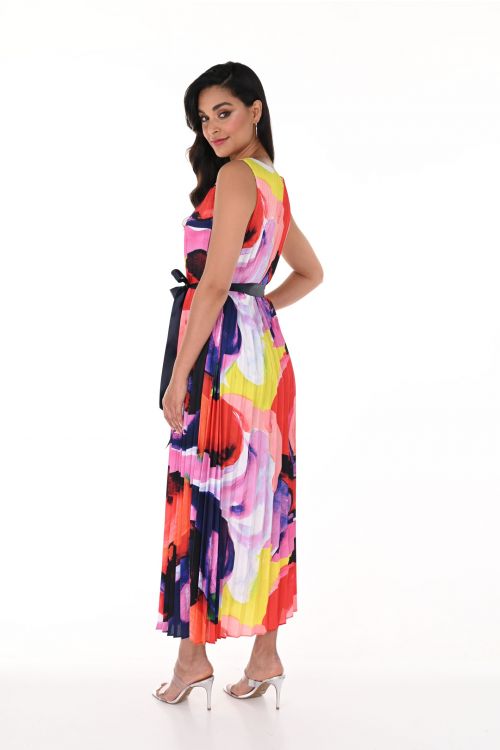 Frank Lyman Red/Multi Abstract Print Sleeveless Dress Style 246448