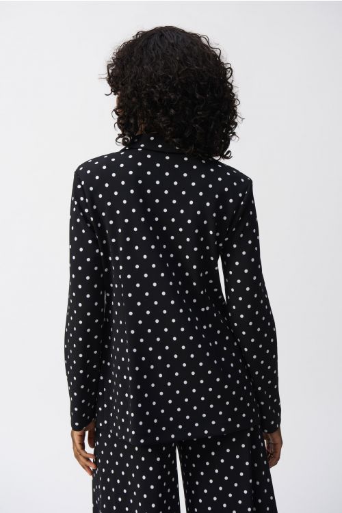 Joseph Ribkoff Black/Vanilla Dot Print Boxy Blazer Style 251051