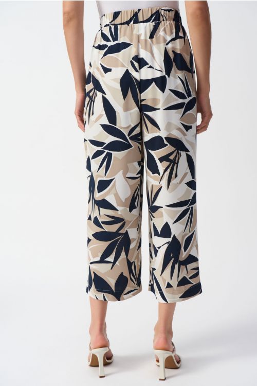 Joseph Ribkoff Vanilla/Multi Tropical Print Culotte Pants Style 251072