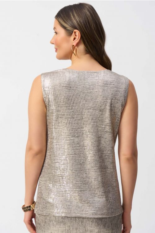 Joseph Ribkoff Grey/Silver Sleeveless Top Style 251081