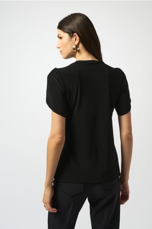 Joseph Ribkoff Black Short Sleeve Straight Top Style 251121