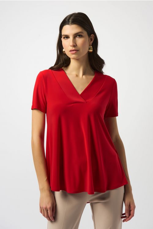 Joseph Ribkoff Radiant Red Flared Top Style 251125