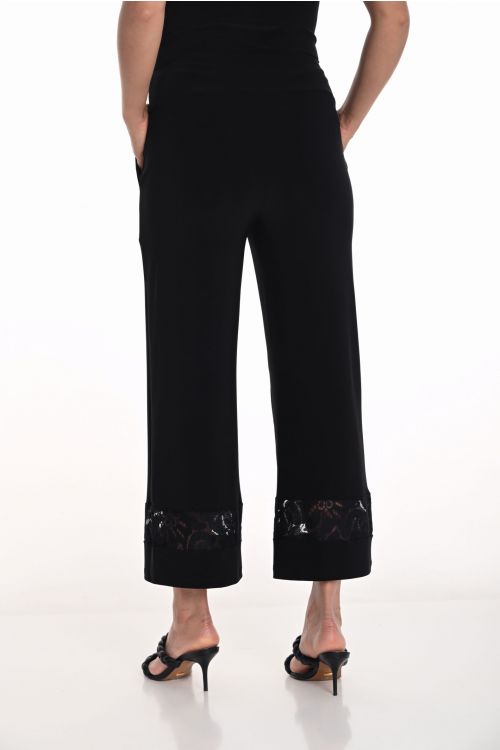 Frank Lyman Black Pants with Lace Embroidery Insert Style 251266