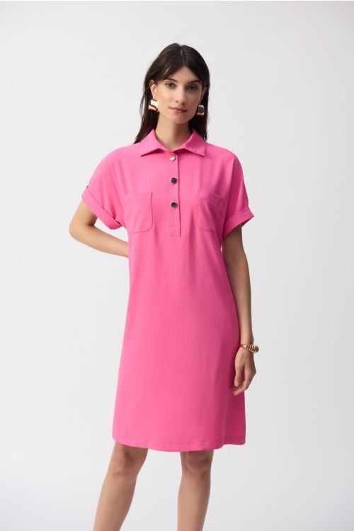 Joseph Ribkoff Bubble Gum Textured Straight Shirt Dress Style 251272